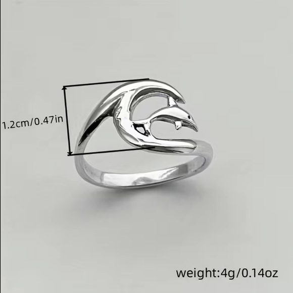 Ocean Wave Dolphin Ring - Picture 5 of 8